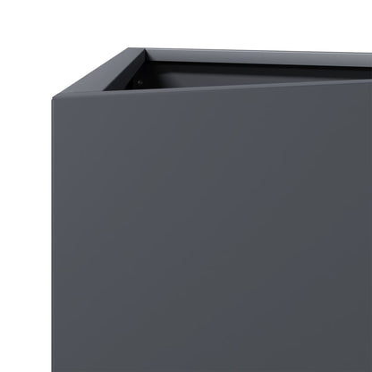 Garden Planter Set of 2 Anthracite Steel Garden Planter