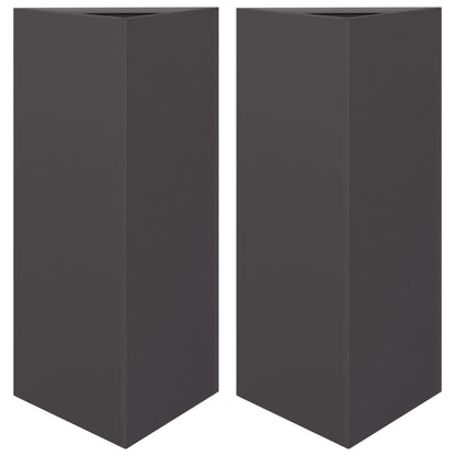 Garden Planters 2 pcs Black Triangular 40x34.5x75 cm Steel