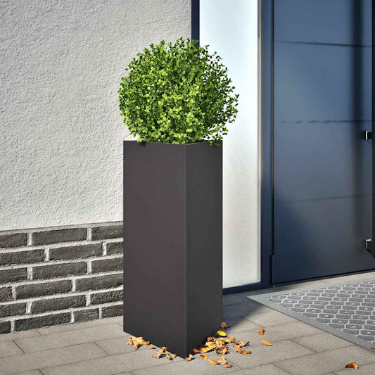 Garden Planters 2 pcs Black Triangular 40x34.5x75 cm Steel