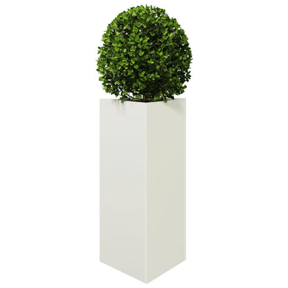 Garden Planters 2 pcs White Triangular 40x34.5x75 cm Steel