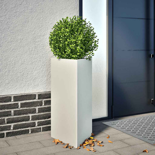 Garden Planters 2 pcs White Triangular 40x34.5x75 cm Steel