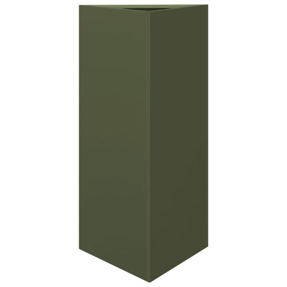 Garden Planter Olive Green Triangular 40x34.5x75 cm Steel