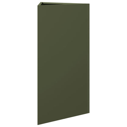 Garden Planter Olive Green Triangular 40x34.5x75 cm Steel
