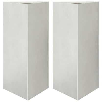 Garden Planters 2 pcs Triangular 40x34.5x75 cm Stainless Steel
