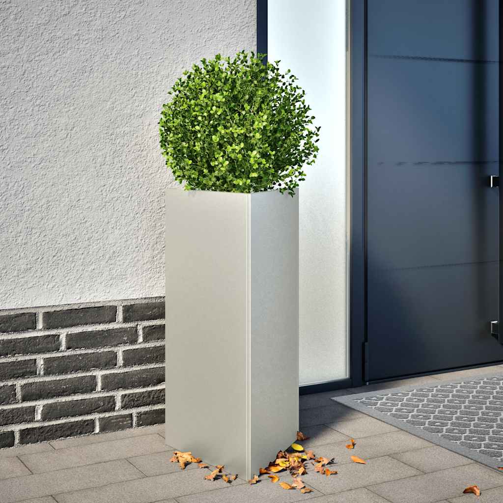 Garden Planters 2 pcs Triangular 40x34.5x75 cm Stainless Steel