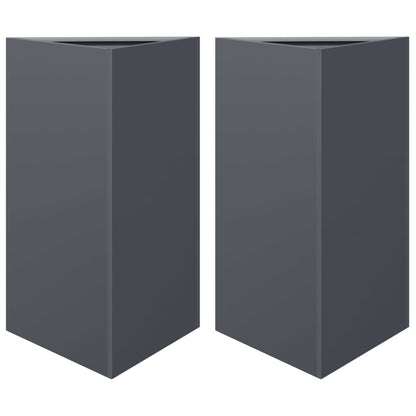 Garden Planters 2 pcs Anthracite Triangular 50x43x75 cm Steel
