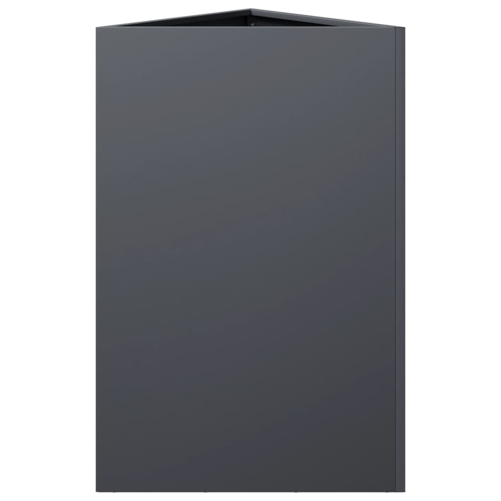 Garden Planters 2 pcs Anthracite Triangular 50x43x75 cm Steel