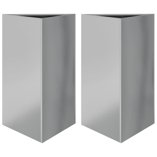 Garden Planters 2 pcs Triangular 50x43x75 cm Galvanized Steel