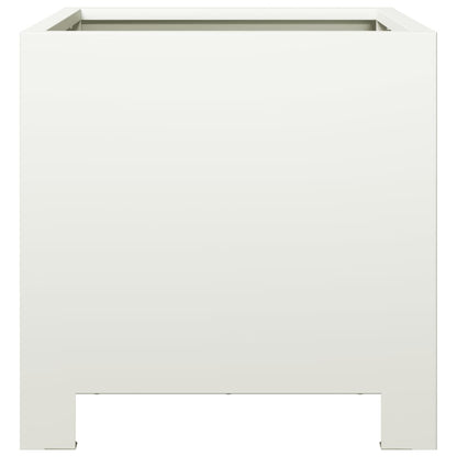 Garden Planters 2 pcs White 30x30x30 cm Steel