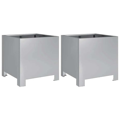 Garden Planters 2 pcs 30x30x30 cm Galvanised Steel