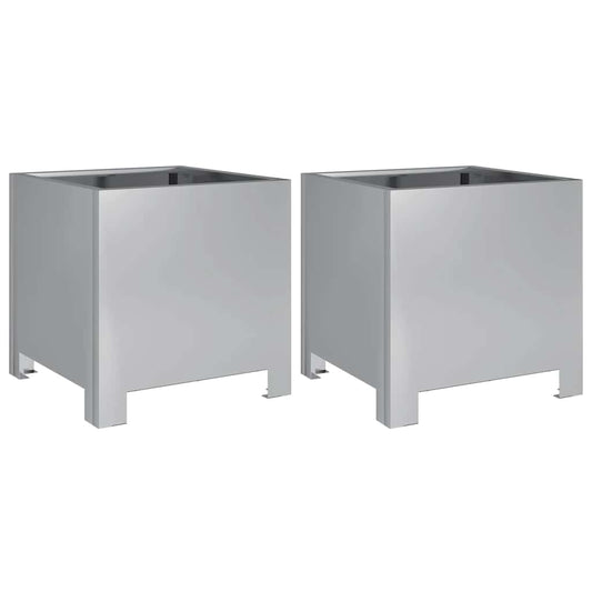Garden Planters 2 pcs 30x30x30 cm Galvanised Steel
