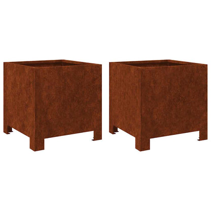 Garden Planters 2 pcs 30x30x30 cm Weathering Steel
