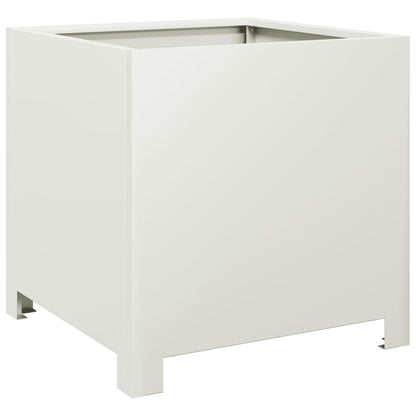 Garden Planter White 40x40x40 cm Steel