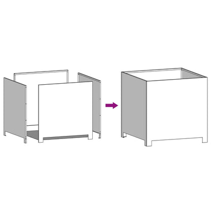 Garden Planter White 50x50x50 cm Steel