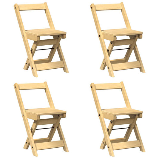 Folding Chairs 4 pcs "Corona" Wax Brown Solid Wood Pine