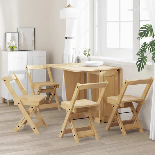 Folding Chairs 4 pcs "Corona" Wax Brown Solid Wood Pine