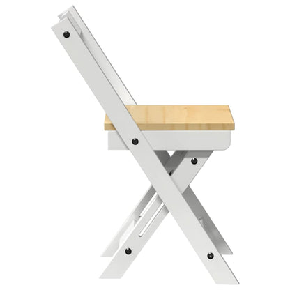 Dining Chairs Foldable 4 pcs Corona White Solid Wood Pine