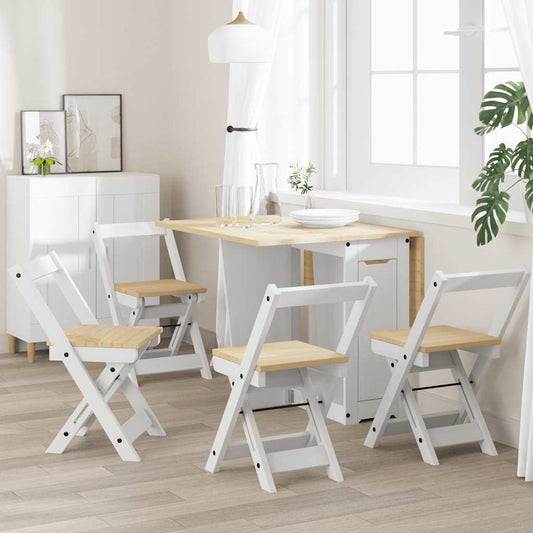 Folding Chairs 4 pcs "Corona" White Solid Wood Pine