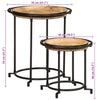 2 Piece Side Table Set Solid Wood Mango