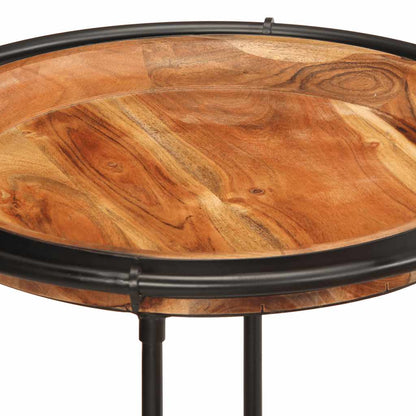 2 Piece Side Table Set Solid Wood Acacia