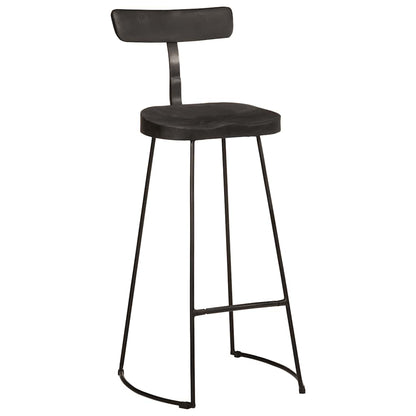 Bar Stools 2 pcs Black 49x43x103 cm Solid Wood Mango