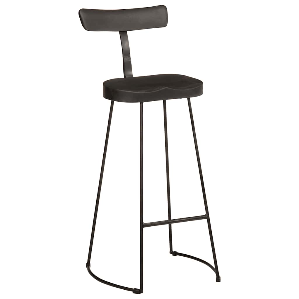 Bar Stools 2 pcs Black 49x43x103 cm Solid Wood Mango