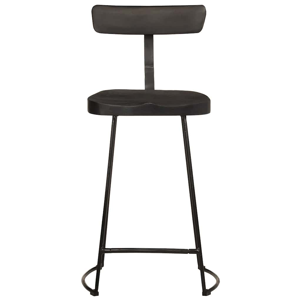 Bar Stools 2 pcs Black 49x43x88 cm Solid Wood Mango