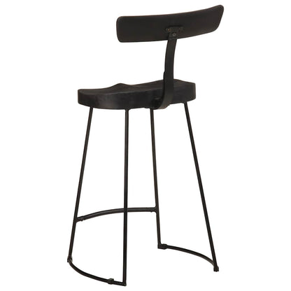 Bar Stools 2 pcs Black 49x43x88 cm Solid Wood Mango