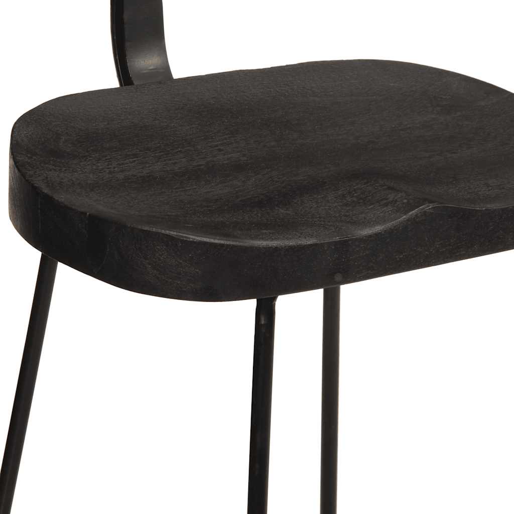 Bar Stools 2 pcs Black 49x43x88 cm Solid Wood Mango