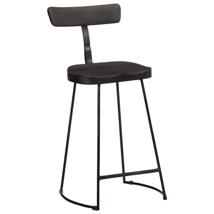 Bar Stools 2 pcs Black 49x43x88 cm Solid Wood Mango