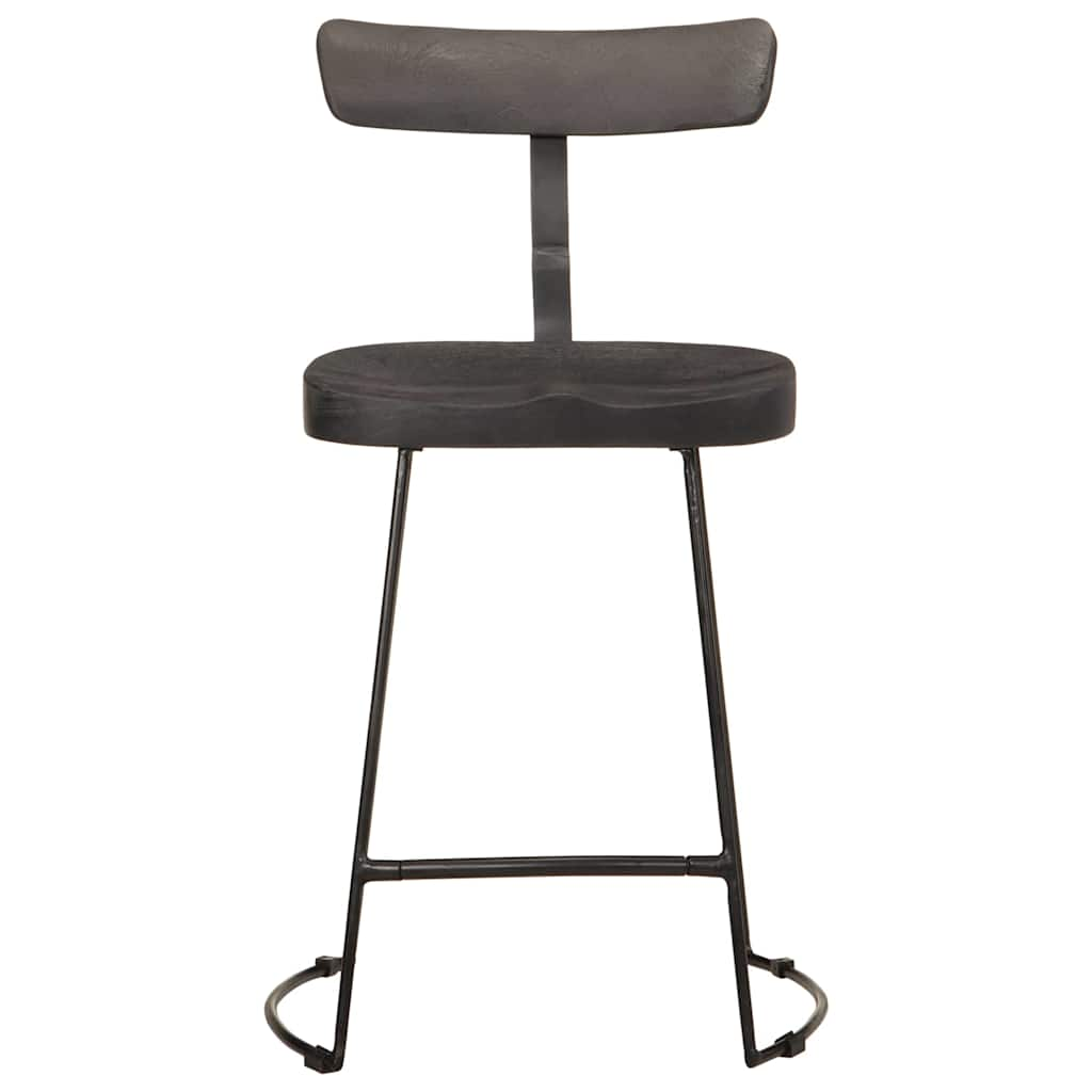 Bar Stools 2 pcs Black 49x43x79 cm Solid Wood Mango