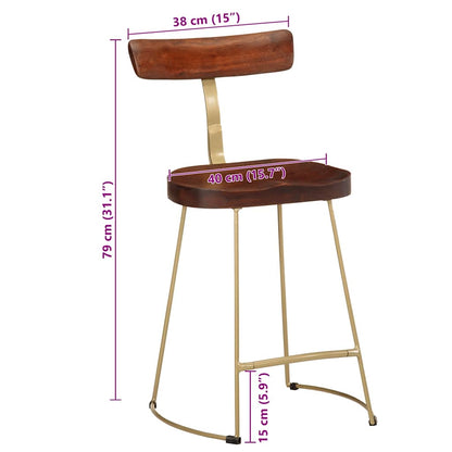 Bar Stools 2 pcs 49x43x79 cm Solid Wood Mango