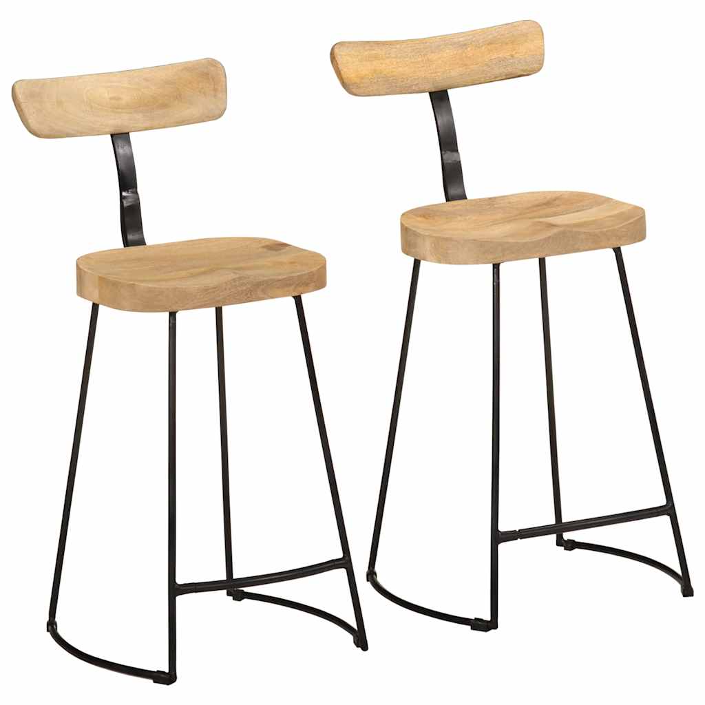 Bar Stools 2 pcs 49x43x88 cm Solid Wood Mango