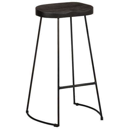 Bar Stools 2 pcs Black 45x40x78 cm Solid Wood Mango