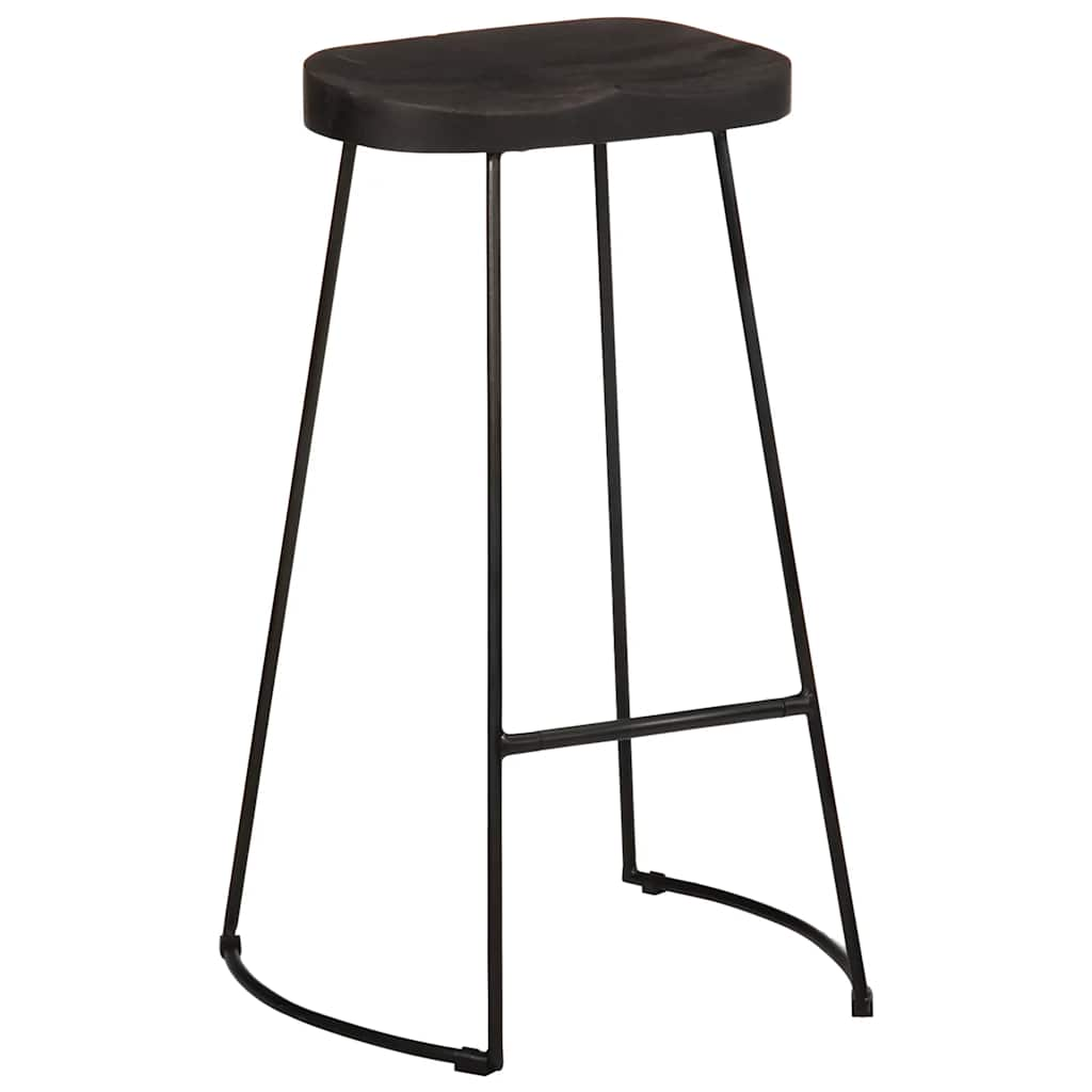 Bar Stools 2 pcs Black 45x40x78 cm Solid Wood Mango