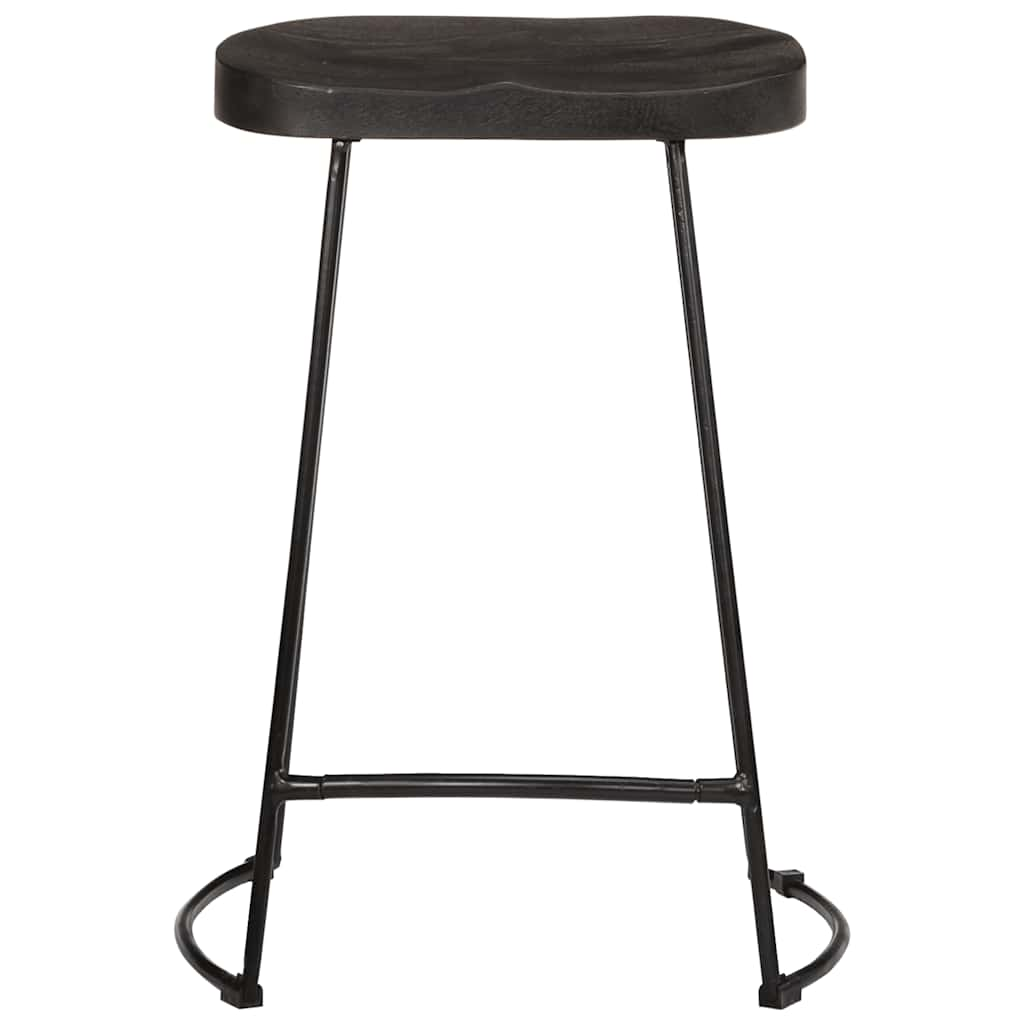 Bar Stools 2 pcs Black 45x40x62 cm Solid Wood Mango