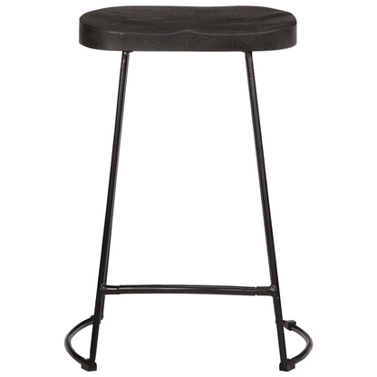 Bar Stools 2 pcs Black 45x40x62 cm Solid Wood Mango