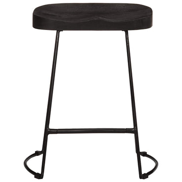 Bar Stools 2 pcs Black 46x38x52 cm Solid Wood Mango