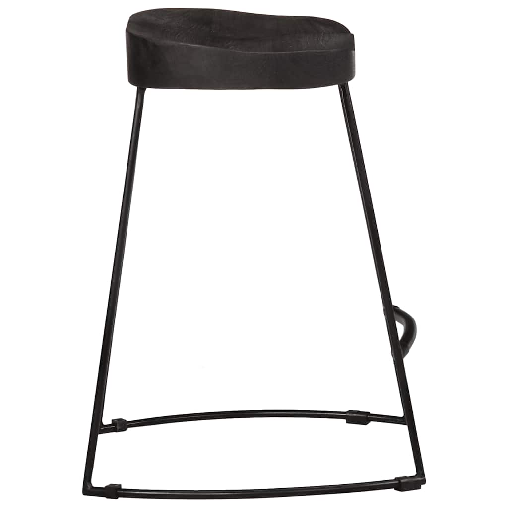 Bar Stools 2 pcs Black 46x38x52 cm Solid Wood Mango