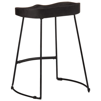 Bar Stools 2 pcs Black 46x38x52 cm Solid Wood Mango