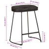 Bar Stools 2 pcs Black 46x38x52 cm Solid Wood Mango