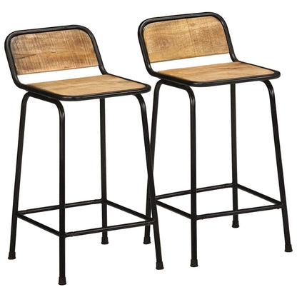 Bar Stools 2 pcs 46x35.5x80 cm Solid Wood Rough Mango