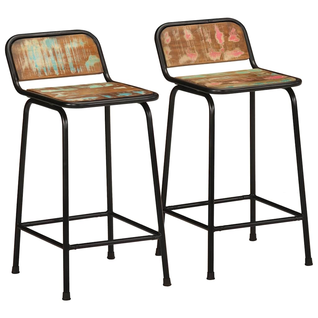 Bar Stools 2 pcs 46x35.5x80 cm Solid Wood Reclaimed