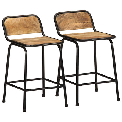 Bar Stools 2 pcs 46x35.5x70 cm Solid Wood Rough Mango