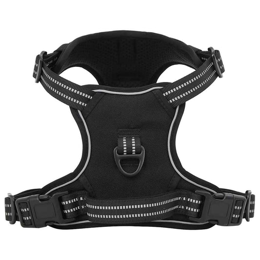 Dog Harness with Reflective Stripes Adjustable Black XL