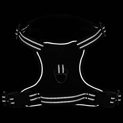 Dog Harness with Lead & Collar Adjustable Black M