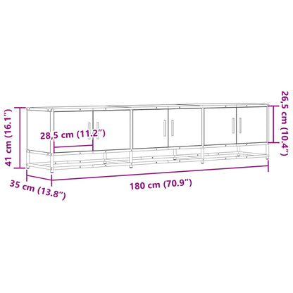 TV Cabinet Smoked Oak 180x35x41 cm Engineered Wood
