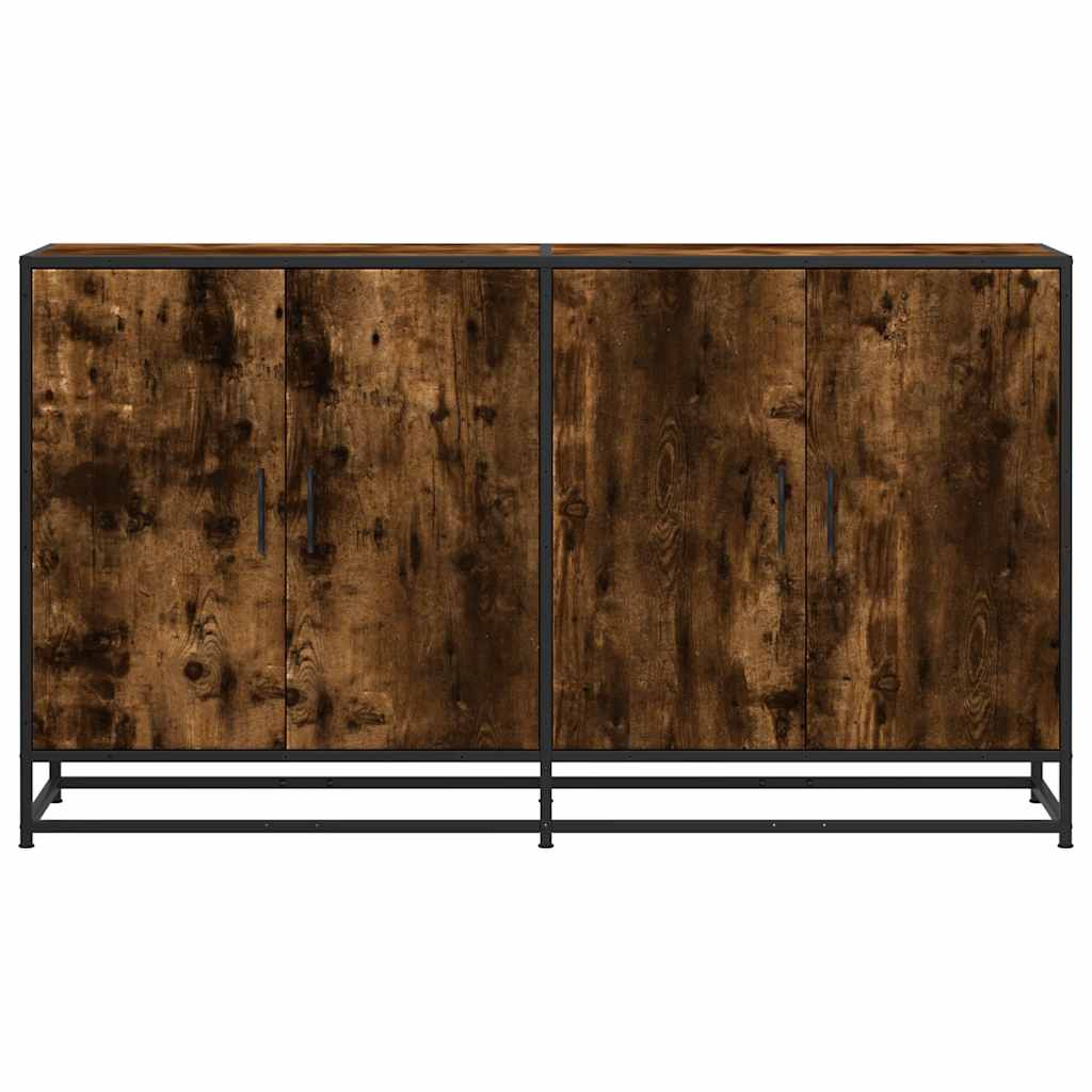Sideboard Smoked Oak 134x35x76 cm Engineered Wood