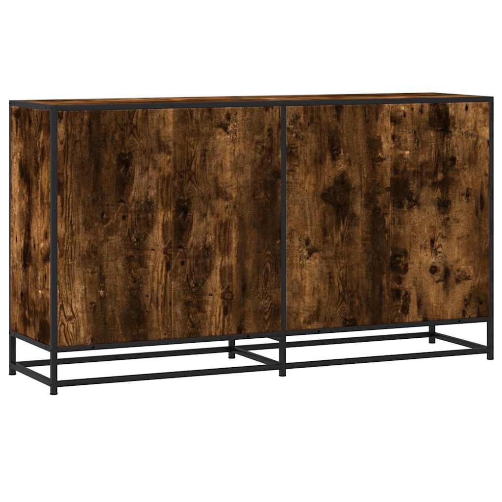 Sideboard Smoked Oak 134x35x76 cm Engineered Wood