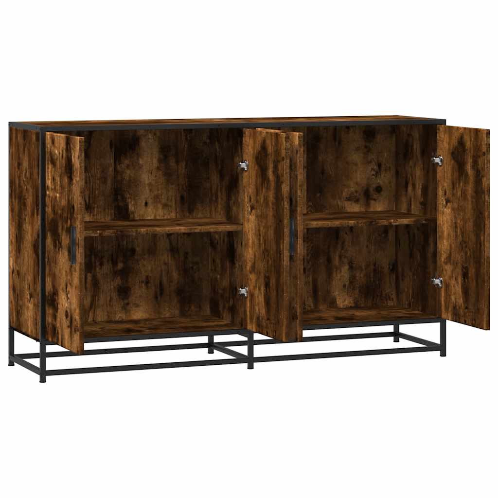 Sideboard Smoked Oak 134x35x76 cm Engineered Wood